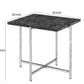 Contemporary Marble Top End Table With Trestle Base , Gray And Silver By Benzara | Side Tables |  Modishstore  - 2