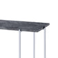 Contemporary Marble Top Sofa Table With Trestle Base , Gray And Silver By Benzara | Coffee Tables |  Modishstore  - 3
