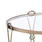 Metal Coffee Table With Glass Top And 1 Bottom Shelf,Gold And Clear By Benzara | Coffee Tables |  Modishstore  - 3