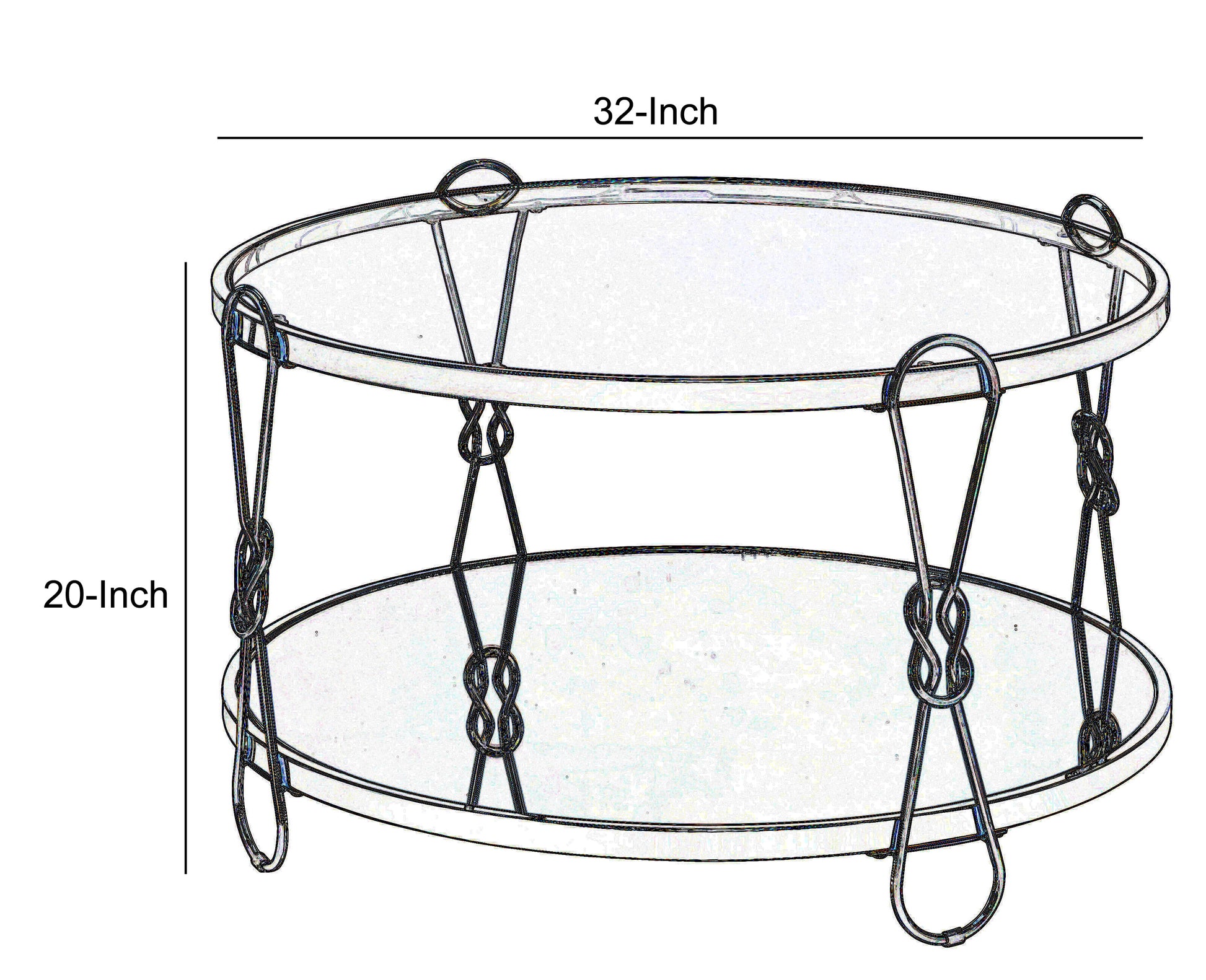 Metal Coffee Table With Glass Top And 1 Bottom Shelf,Gold And Clear By Benzara | Coffee Tables |  Modishstore  - 6