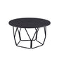 Industrial Round Top Wooden Coffee Table With Geometric Base, Black By Benzara | Coffee Tables |  Modishstore 