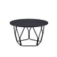 Industrial Round Top Wooden Coffee Table With Geometric Base, Black By Benzara | Coffee Tables |  Modishstore  - 3