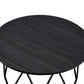 Industrial Round Top Wooden Coffee Table With Geometric Base, Black By Benzara | Coffee Tables |  Modishstore  - 4