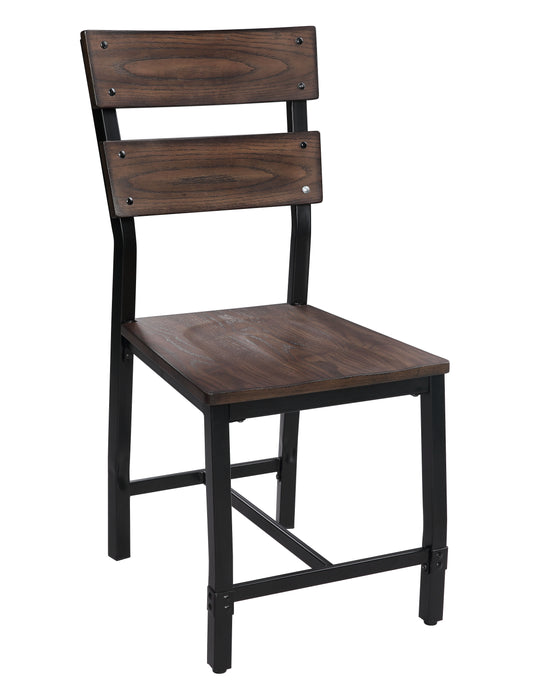 Wood And Metal Dining Side Chairs, Set Of 2, Brown And Black By Benzara | Dining Chairs |  Modishstore 