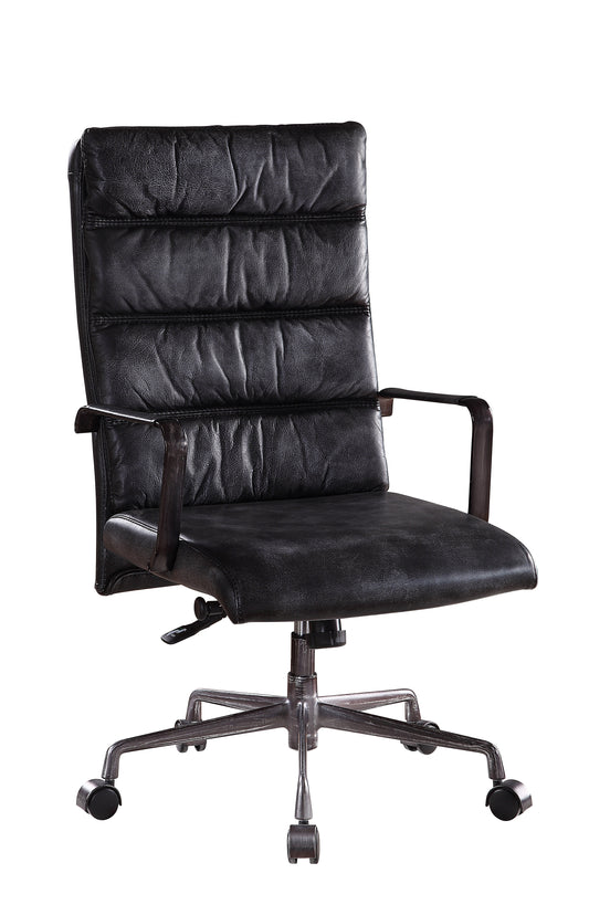 Leatherette Upholstered Wooden Office Chair With 5 Star Base, Black By Benzara | Office Chairs |  Modishstore 