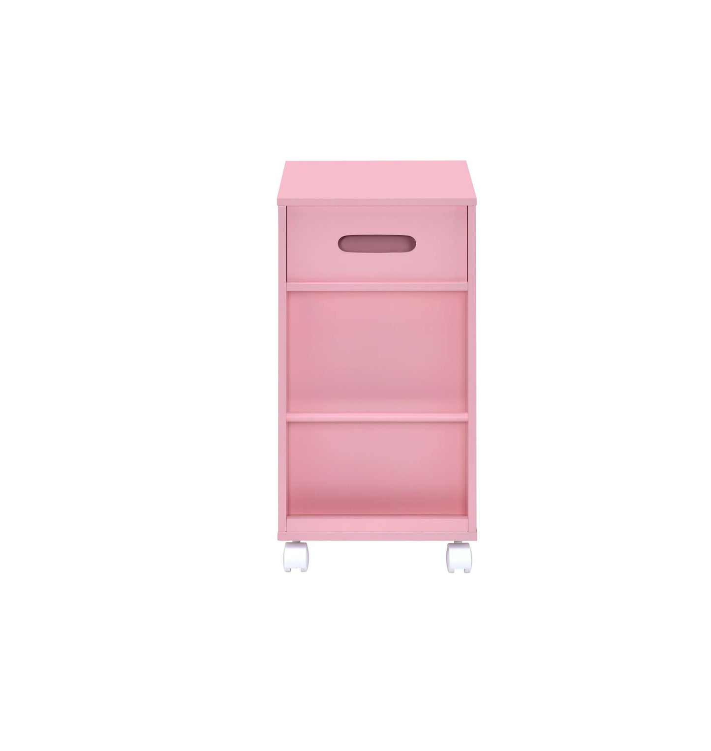 Wooden Storage Cart With 3 Drawers And 2 Open Shelves, Pink By Benzara | Bar Carts |  Modishstore  - 4