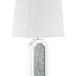 Mirrorred Base Wooden Table Lamp With Square Shade, White And Silver By Benzara | Table Lamps |  Modishstore 