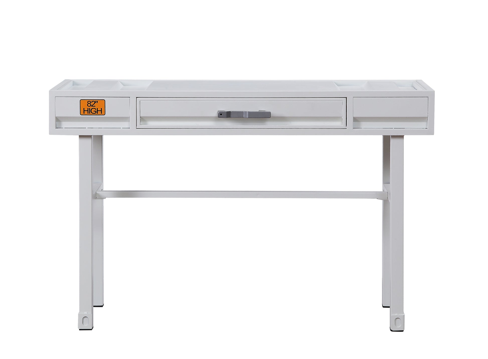 Industrial Style Metal And Wood 1 Drawer Vanity Desk, White By Benzara | Dressers |  Modishstore  - 4
