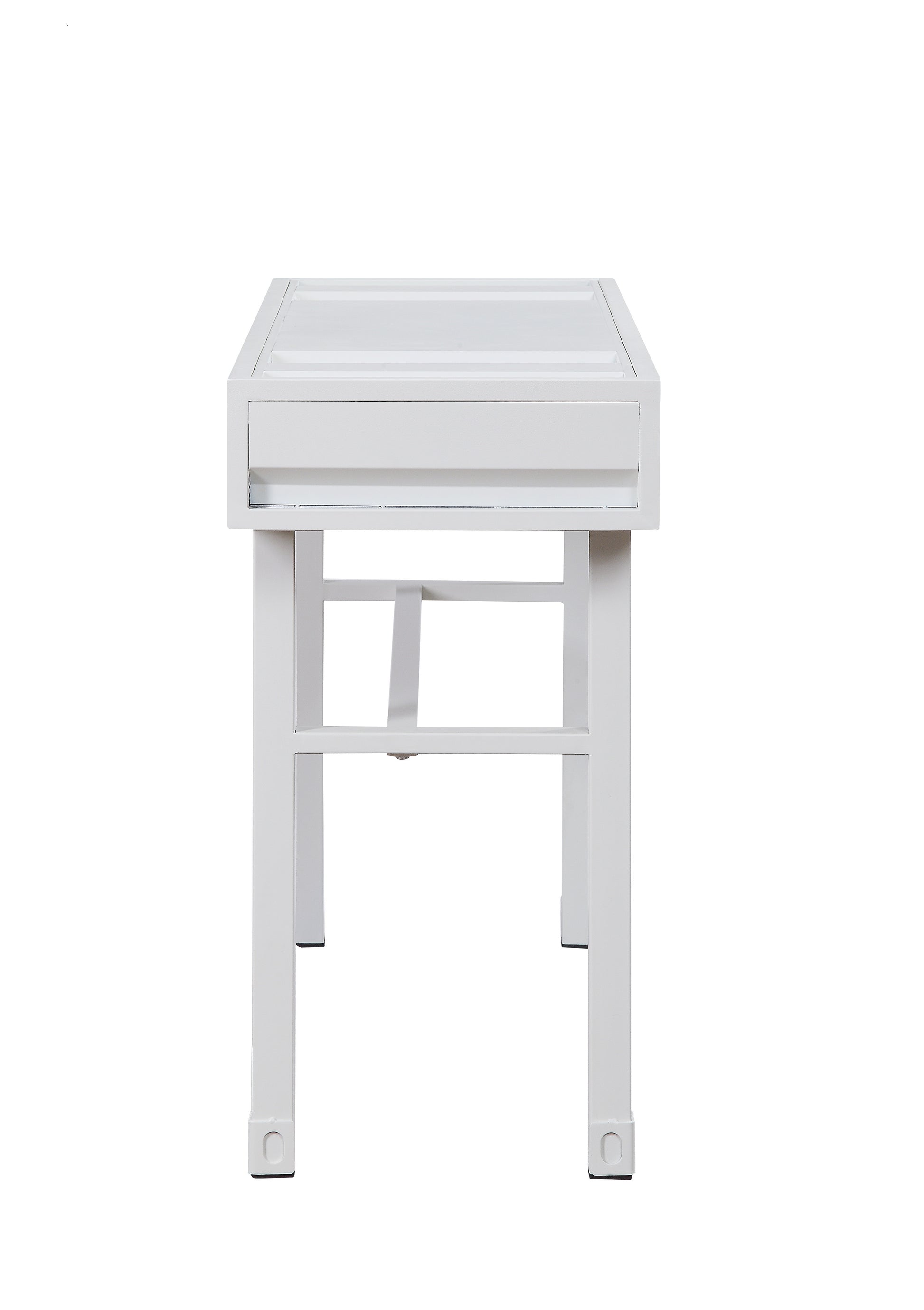 Industrial Style Metal And Wood 1 Drawer Vanity Desk, White By Benzara | Dressers |  Modishstore  - 5