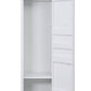 Industrial Style Metal Wardrobe With Recessed Door Front, White By Benzara | Armoires & Wardrobes |  Modishstore  - 3