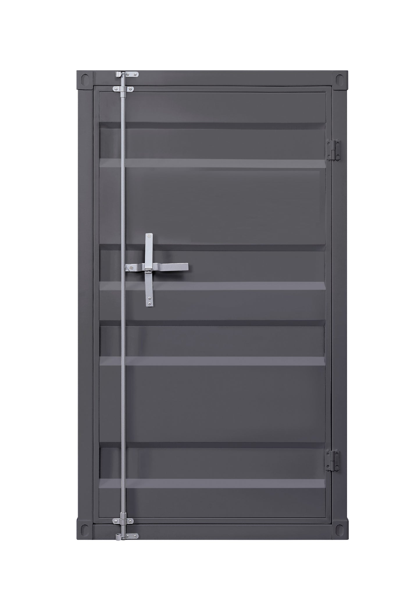 Industrial Style Metal Chest With Recessed Door Front, Gray By Benzara | Cabinets |  Modishstore  - 4