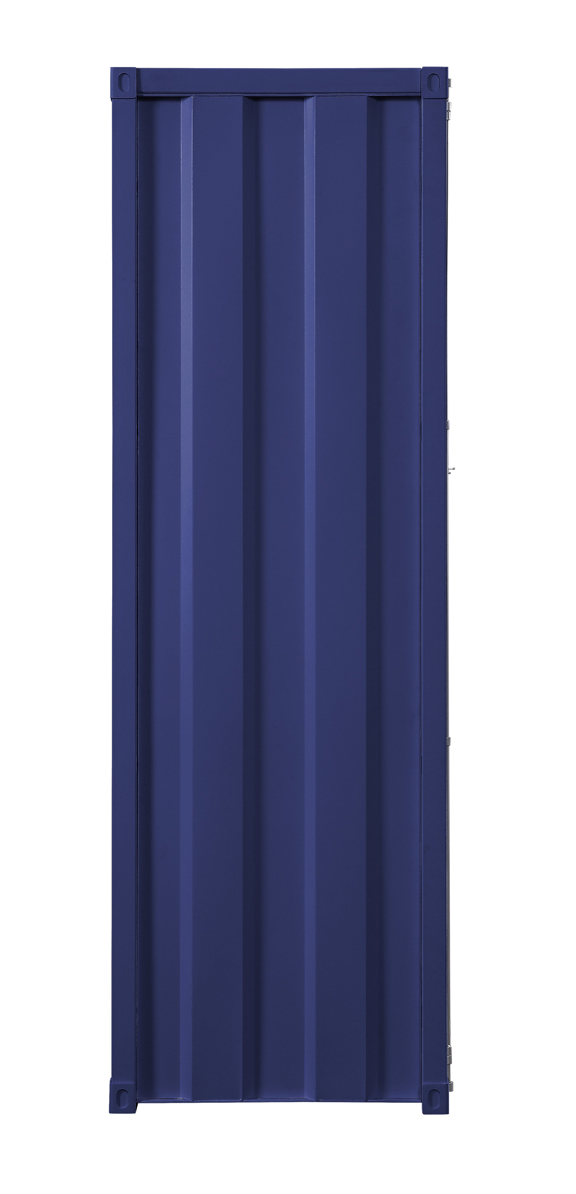 Industrial Style Metal Wardrobe With Recessed Door Front, Blue By Benzara | Armoires & Wardrobes |  Modishstore 