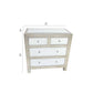 Wooden Cabinet With Mirror Accented Top With Four Drawers, Silver By Benzara | Cabinets |  Modishstore  - 2