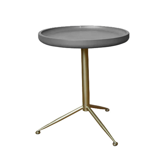 Round Wooden Side Table With Tripod Base, Small, Gold And Gray By Benzara | Side Tables |  Modishstore 