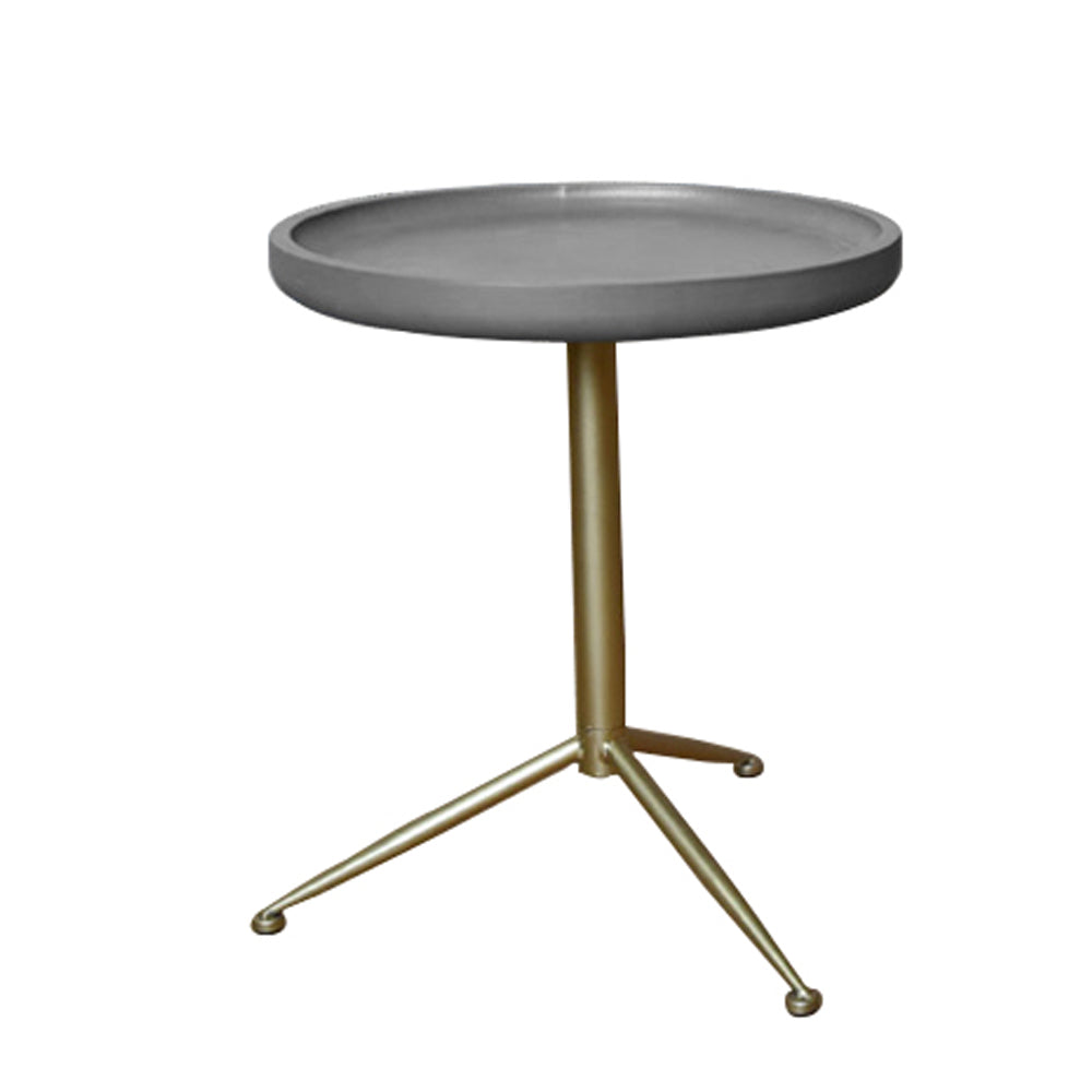 Round Wooden Side Table With Tripod Base, Large, Gold And Gray By Benzara | Side Tables |  Modishstore 