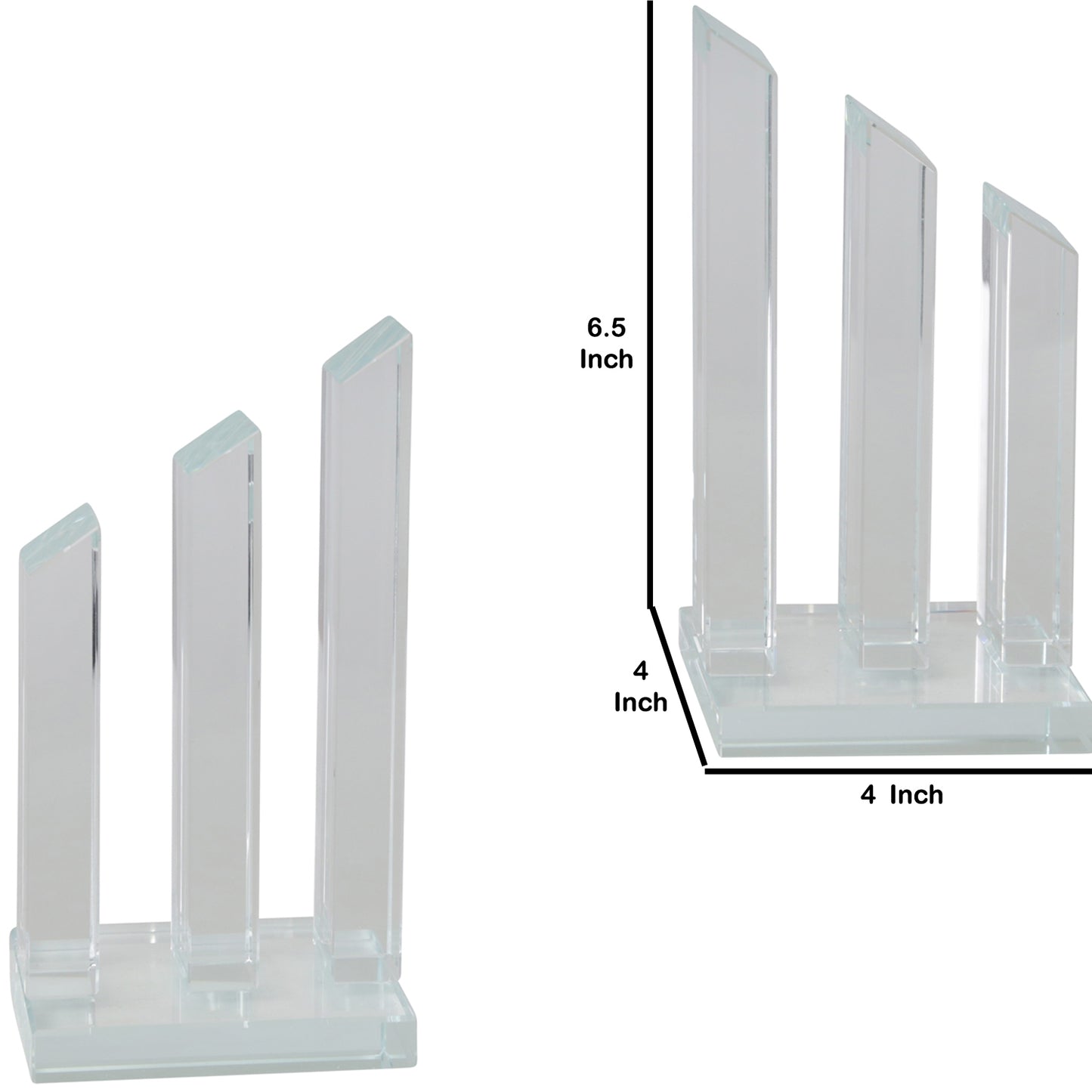 Glass Made Pillar Statuette Bookend, Pair Of 2, Clear By Benzara | Bookends |  Modishstore  - 6