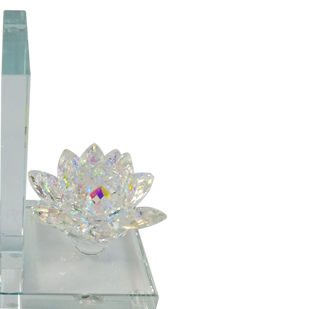 Glass Made Lotus Statuette Bookend, Pair Of 2, Clear By Benzara | Bookends |  Modishstore  - 3