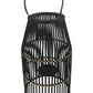 Decorative Drum Shaped Open Cage Bamboo Lantern, Large, Black By Benzara | Lanterns |  Modishstore  - 4