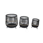 Drum Shaped Open Cage Bamboo Planter With Angled Legs, Set Of 3, Black By Benzara | Planters, Troughs & Cachepots |  Modishstore  - 2