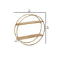 Wood And Metal Wall Shelf With 2 Open Shelves, Brown And Gold By Benzara | Wall Shelf |  Modishstore  - 4