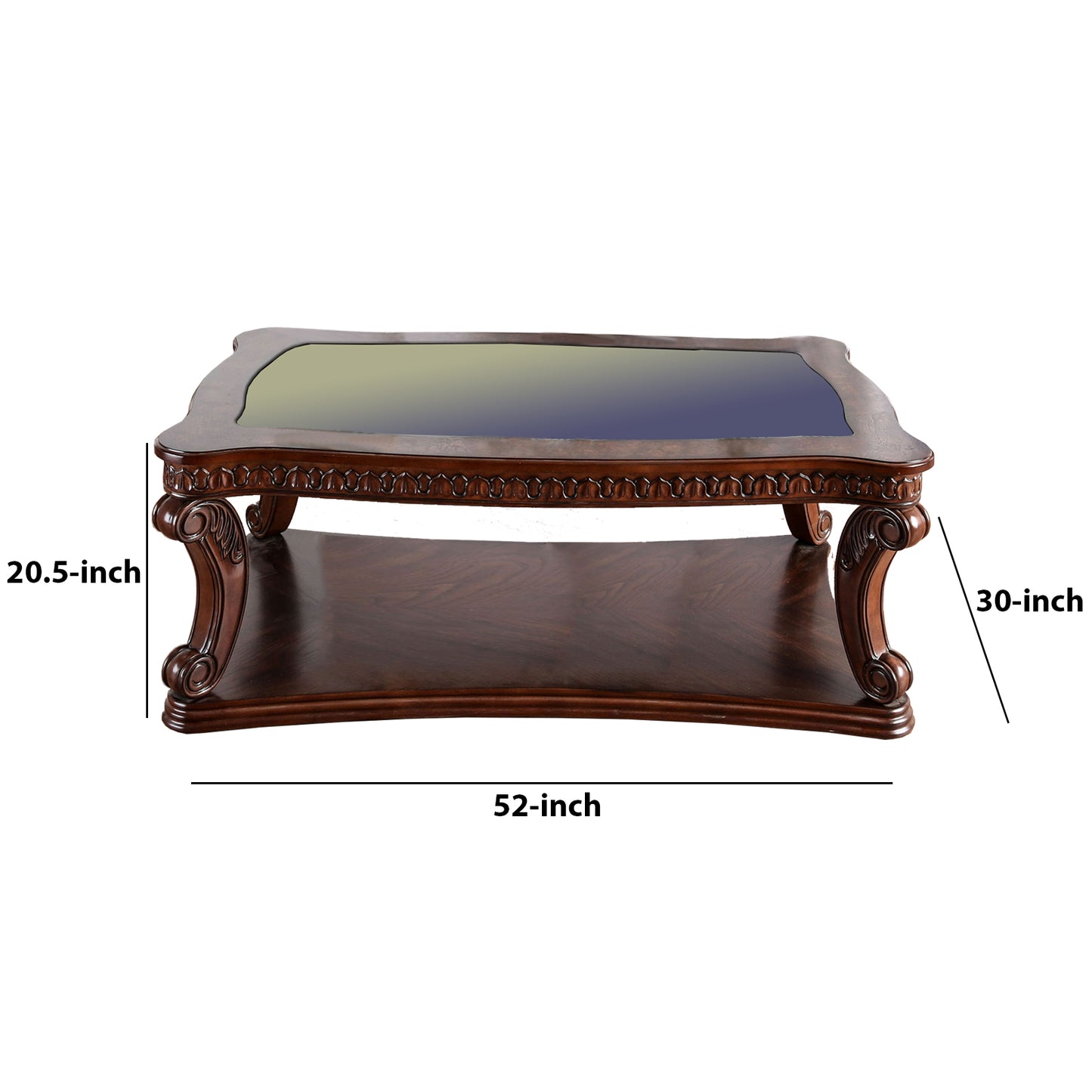Traditional Coffee Table With Cabriole Legs And Wooden Carving, Brown By Benzara | Coffee Tables |  Modishstore  - 2
