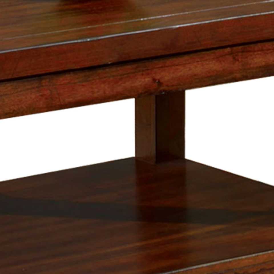 Traditional Coffee Table With Rectangular Top And Tapered Legs, Brown By Benzara | Coffee Tables |  Modishstore  - 3
