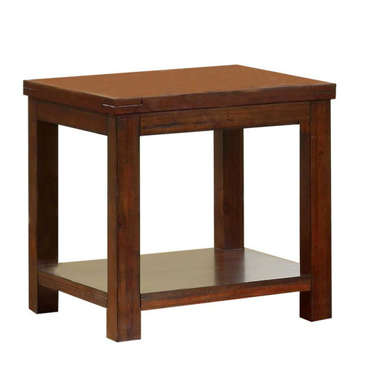 Square Shaped End Table With Open Bottom Shelf, Brown By Benzara | Side Tables |  Modishstore 