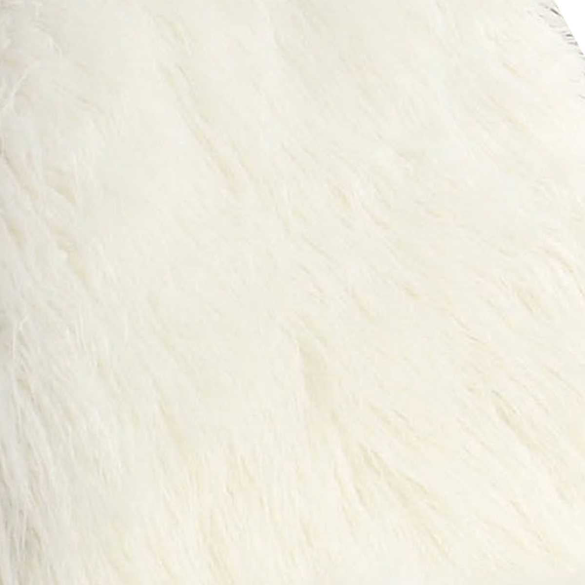 Faux Fur Upholstered Contemporary Metal Accent Chair, White And Gold By Benzara | Accent Chairs |  Modishstore  - 3