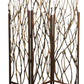 3 Panel Contemporary Foldable Wood Screen With Tree Branches, Brown By Benzara | Room Divider |  Modishstore  - 4