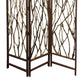 3 Panel Contemporary Foldable Wood Screen With Tree Branches, Brown By Benzara | Room Divider |  Modishstore  - 5