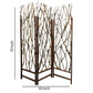 3 Panel Contemporary Foldable Wood Screen With Tree Branches, Brown By Benzara | Room Divider |  Modishstore  - 2