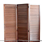 Traditional Foldable Wooden Shutter Screen With 3 Panels, Brown By Benzara | Room Divider |  Modishstore  - 3
