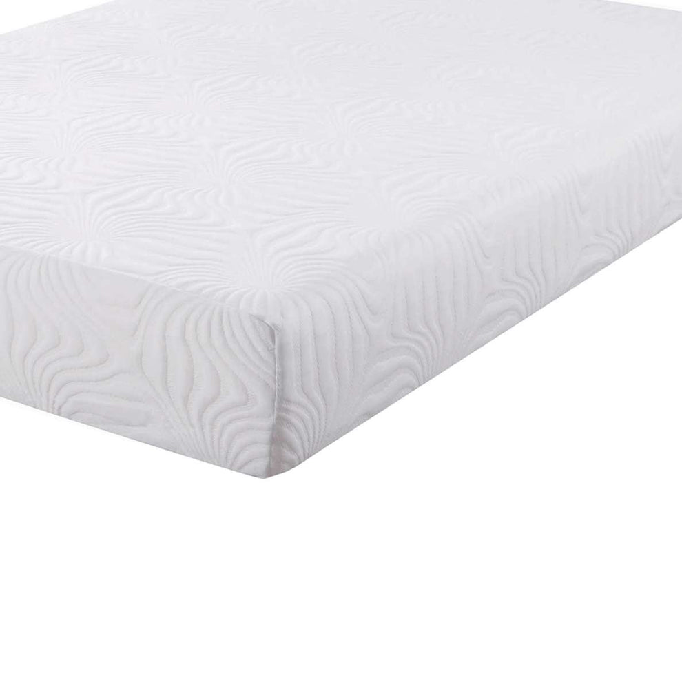 Full Size Mattress With Patterned Fabric Upholstery, White By Benzara | Mattresses |  Modishstore  - 4