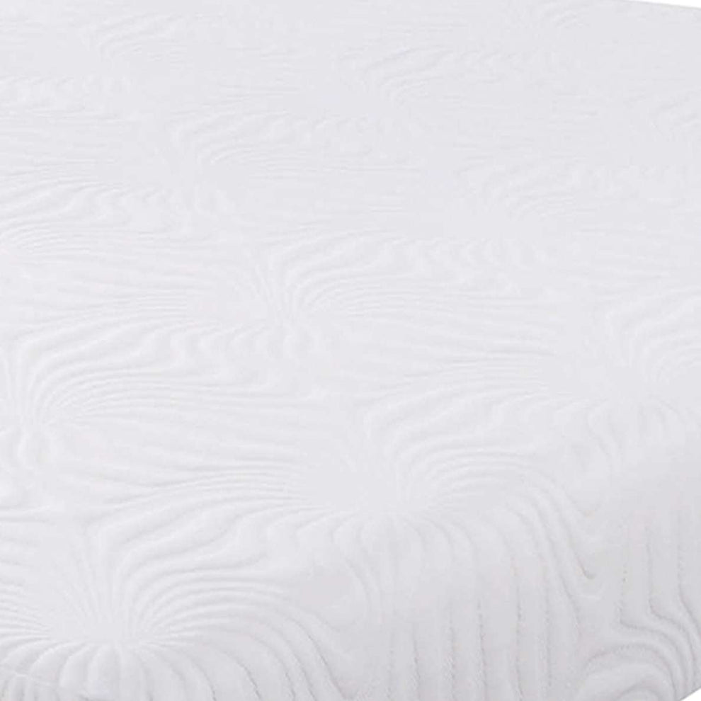 Full Size Mattress With Patterned Fabric Upholstery, White By Benzara | Mattresses |  Modishstore  - 3
