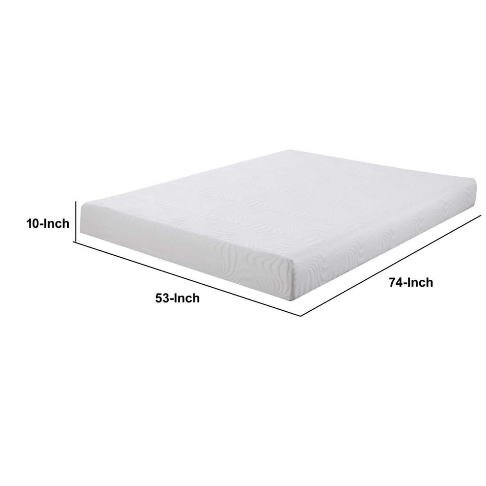 Full Size Mattress With Patterned Fabric Upholstery, White By Benzara | Mattresses |  Modishstore  - 5