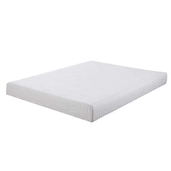 Full Size Mattress With Patterned Fabric Upholstery, White By Benzara