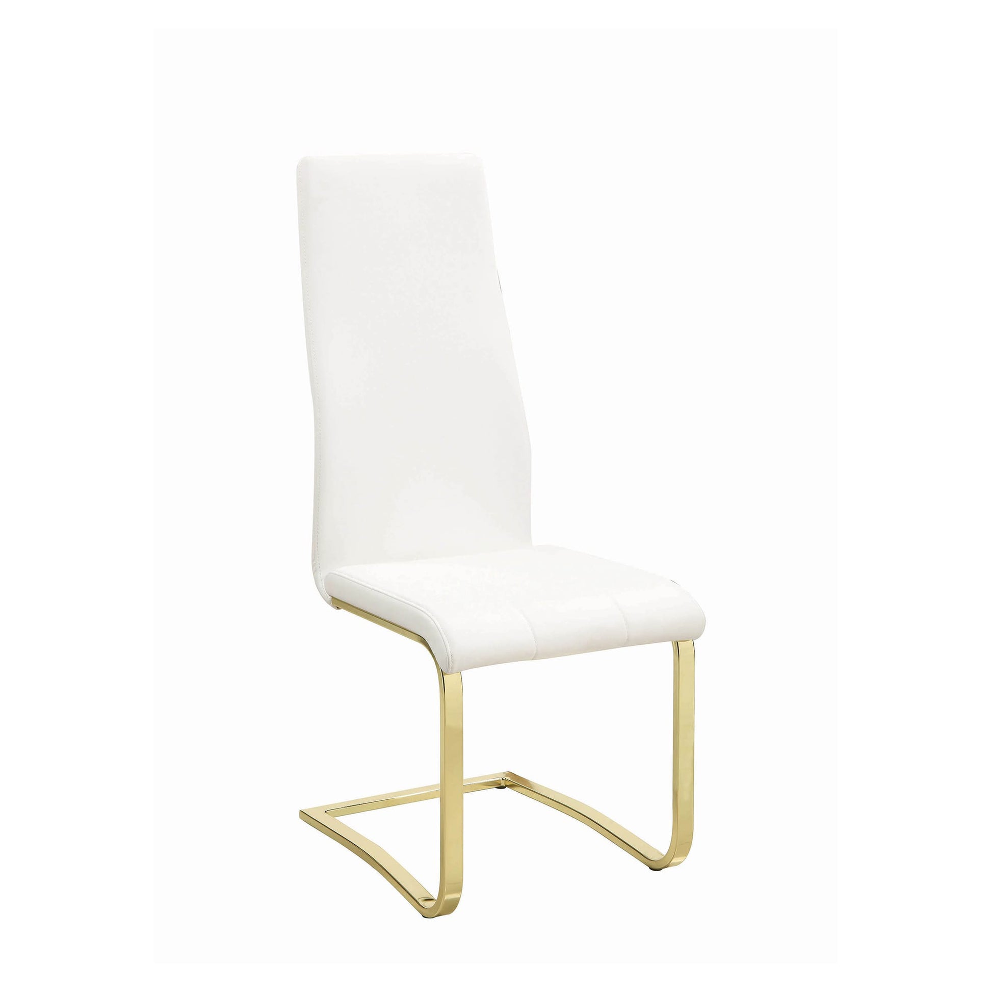 Leatherette Breuer Style Dining Chair, Set Of 4, White And Gold By Benzara | Dining Chairs | Modishstore