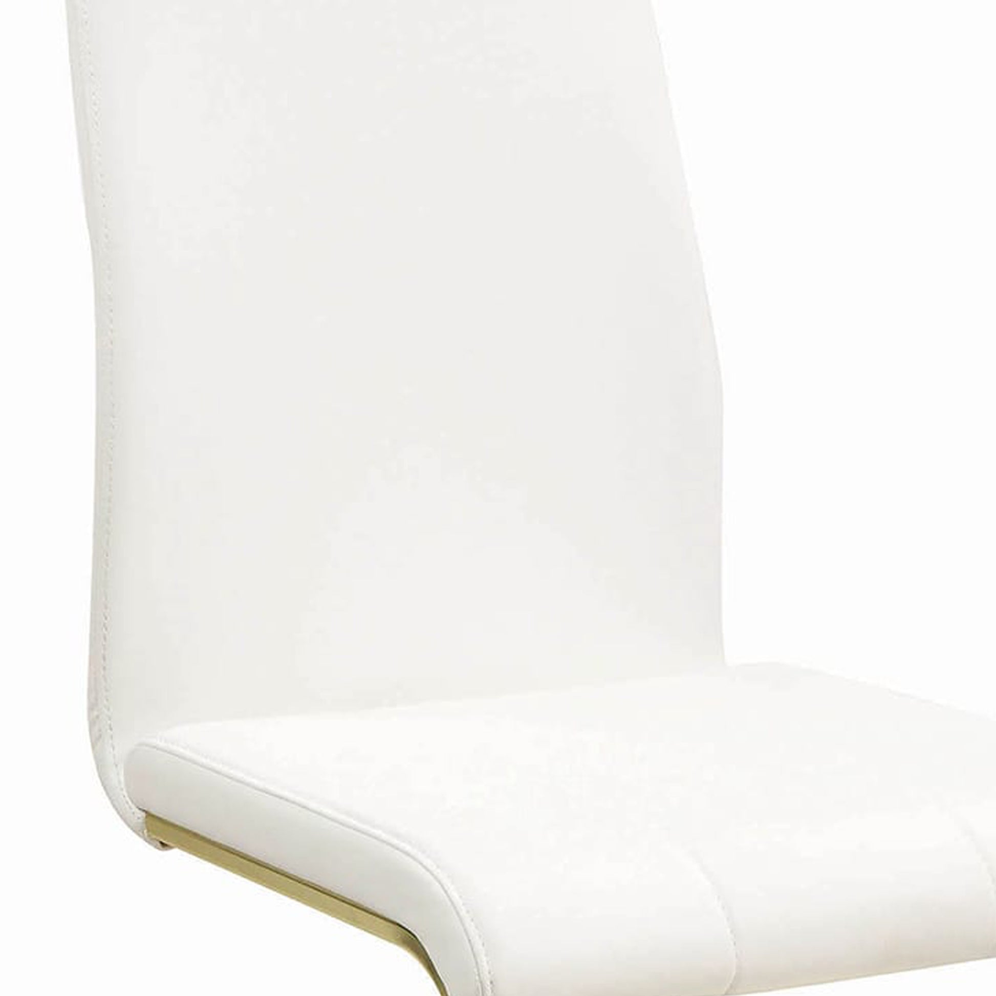 Leatherette Breuer Style Dining Chair, Set Of 4, White And Gold By Benzara | Dining Chairs | Modishstore - 3