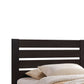 Contemporary Style Wooden Full Size Bed With Slatted Headboard, Brown By Benzara | Beds | Modishstore - 2