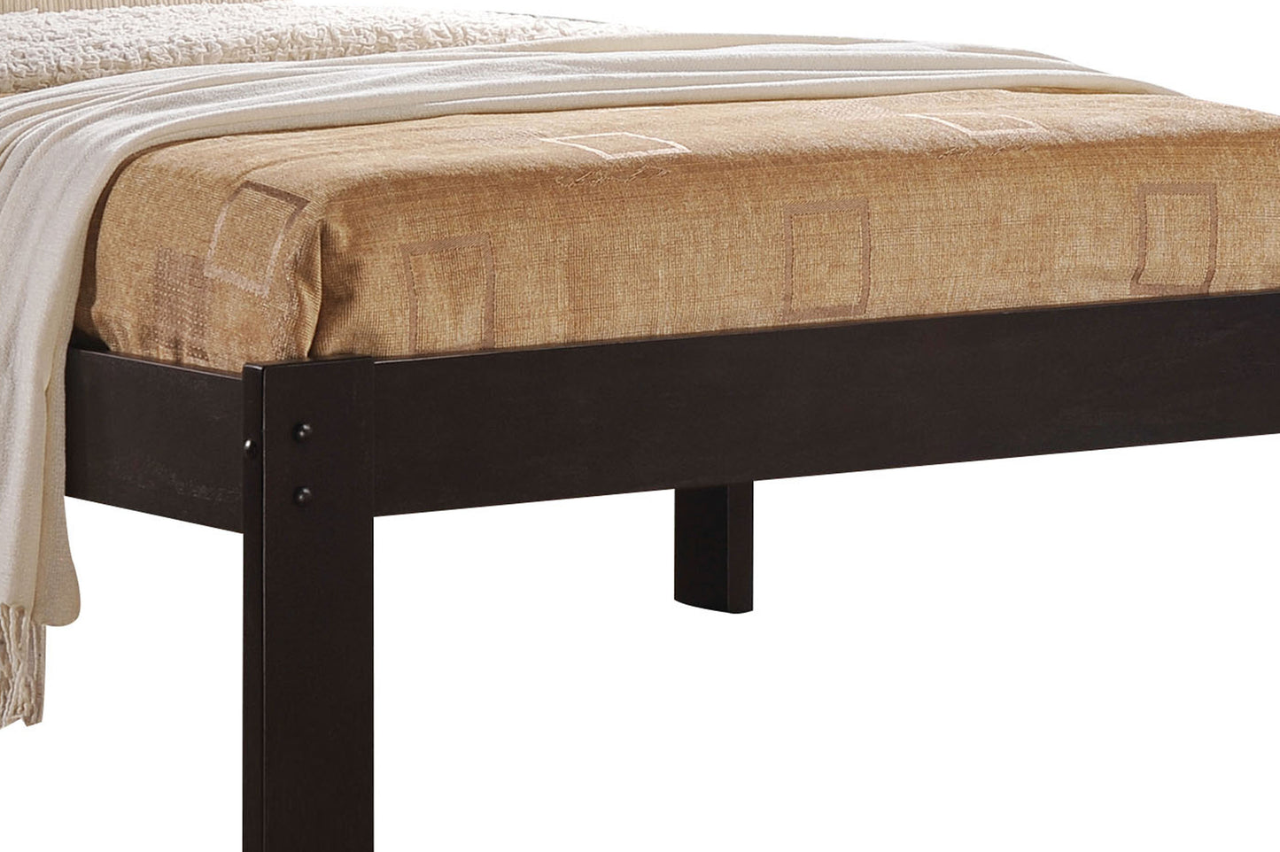 Contemporary Style Wooden Twin Size Bed With Slatted Headboard, Brown By Benzara | Beds | Modishstore - 4