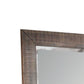 Rectangular Wooden Frame Mirror With Slat Pattern, Brown And Silver By Benzara | Mirrors |  Modishstore  - 2
