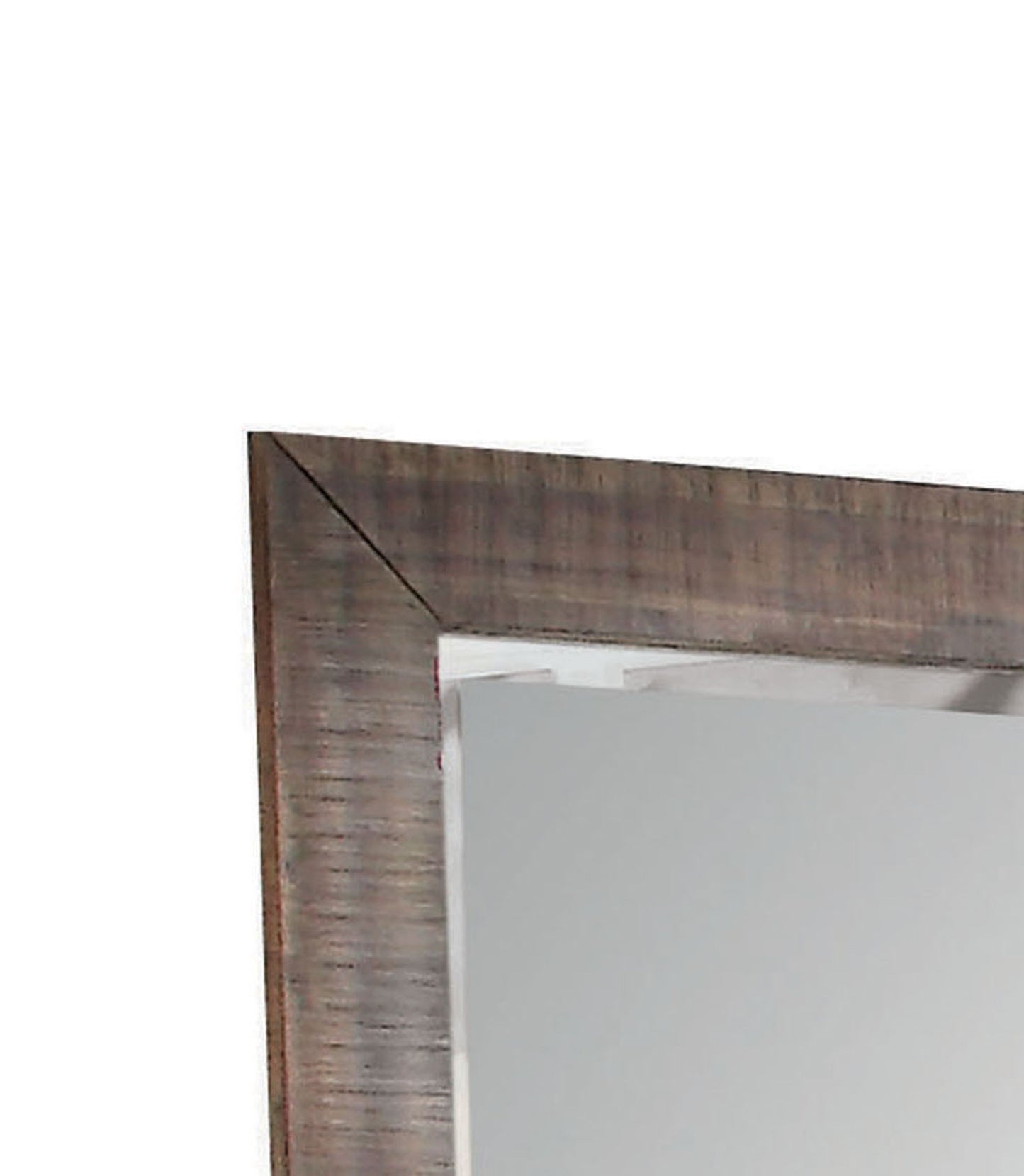 Rectangular Wooden Frame Mirror With Slat Pattern, Brown And Silver By Benzara | Mirrors |  Modishstore  - 2