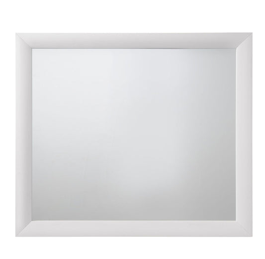 Wooden Framed Mirror With Rectangular Shape, Silver And White By Benzara | Mirrors |  Modishstore 