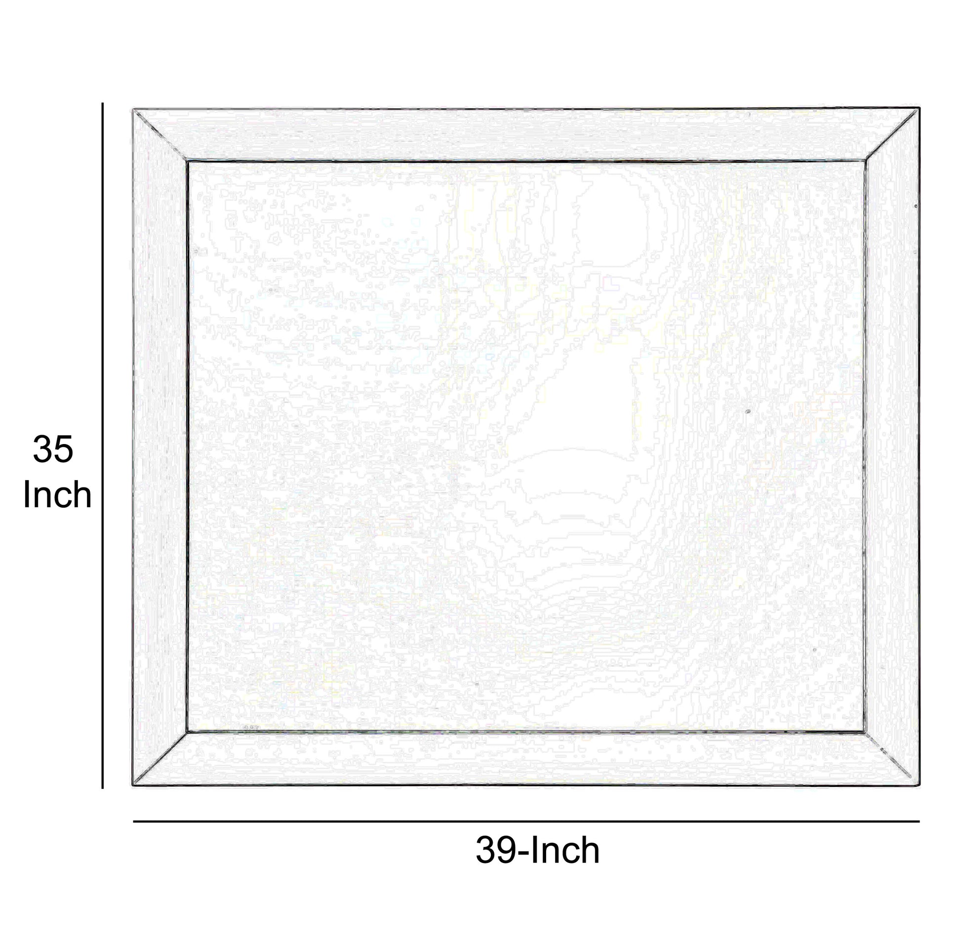 Wooden Framed Mirror With Rectangular Shape, Silver And White By Benzara | Mirrors |  Modishstore  - 2