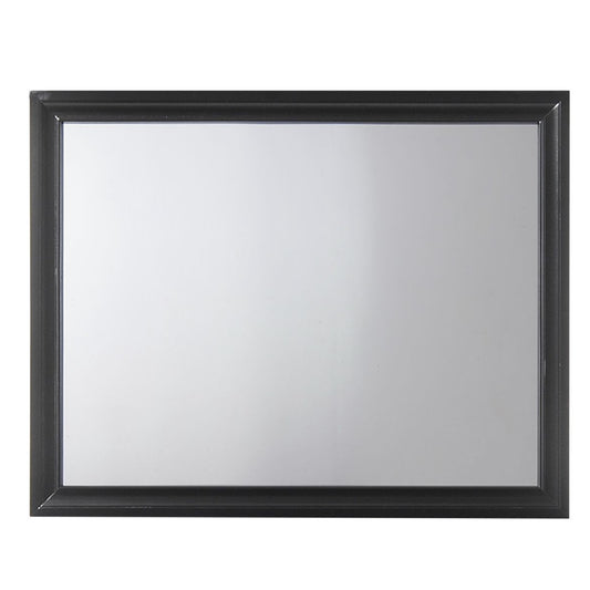 Contemporary Style Wooden Mirror With Raised Frame, Black By Benzara | Mirrors |  Modishstore 
