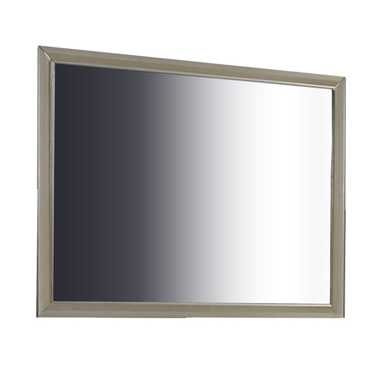 Wooden Clean Lines Framed Mirror With Rectangular Shape, Silver By Benzara | Mirrors |  Modishstore 