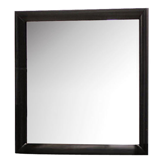 Contemporary Style Wooden Mirror With Beveled Edges, Silver And Black By Benzara | Mirrors |  Modishstore 