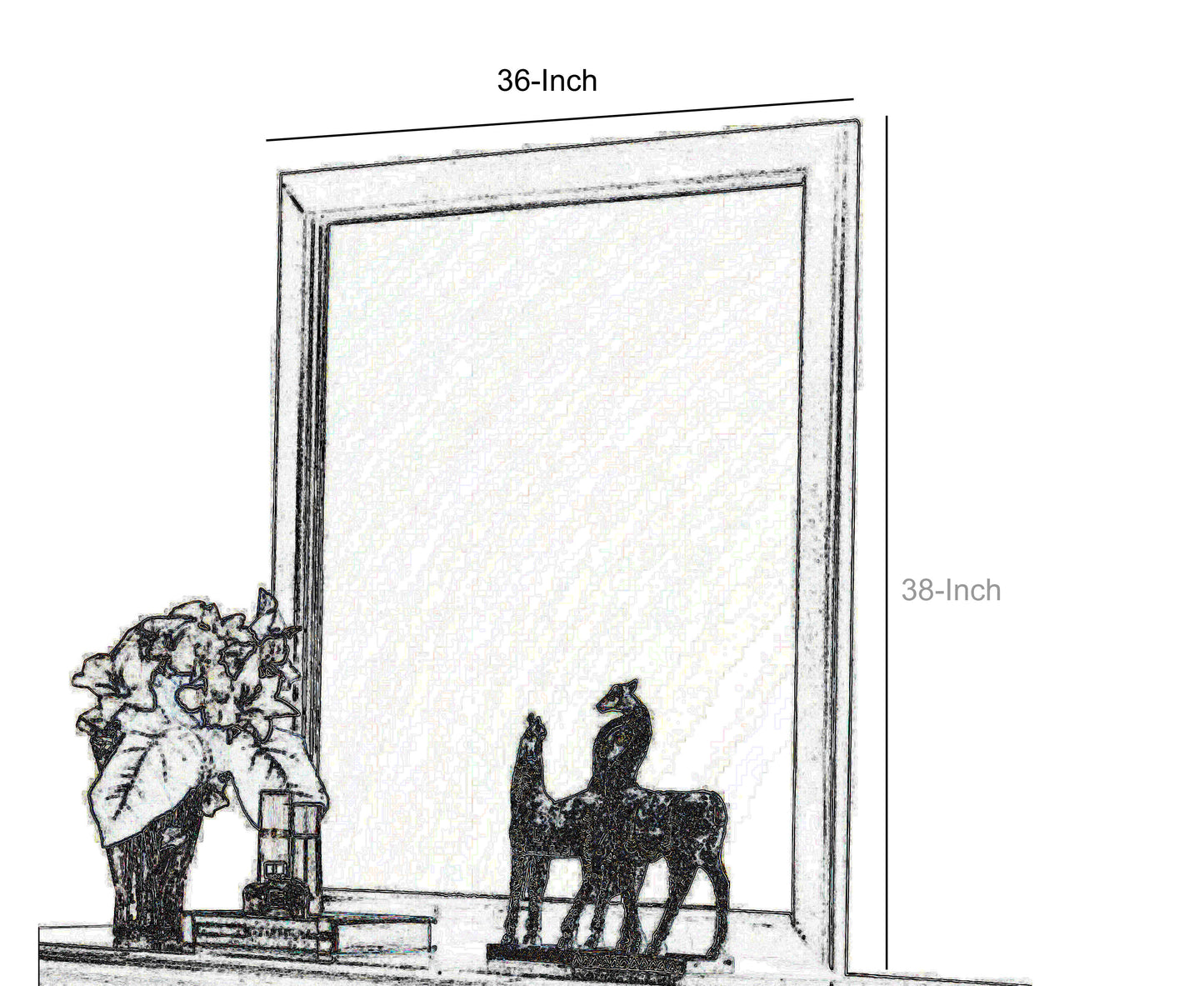 Transitional Style Mirror With Raised Wooden Frame, Black And Silver By Benzara | Mirrors |  Modishstore  - 2