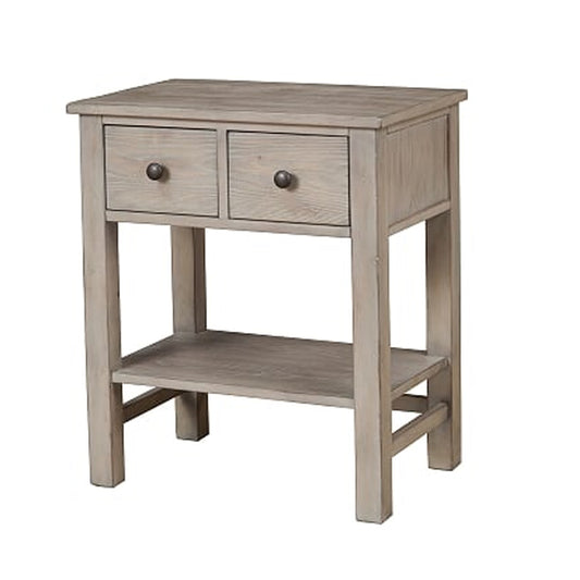 Transitional Nightstand With Two Drawers And Bottom Shelf, Gray By Benzara | Nightstands |  Modishstore 
