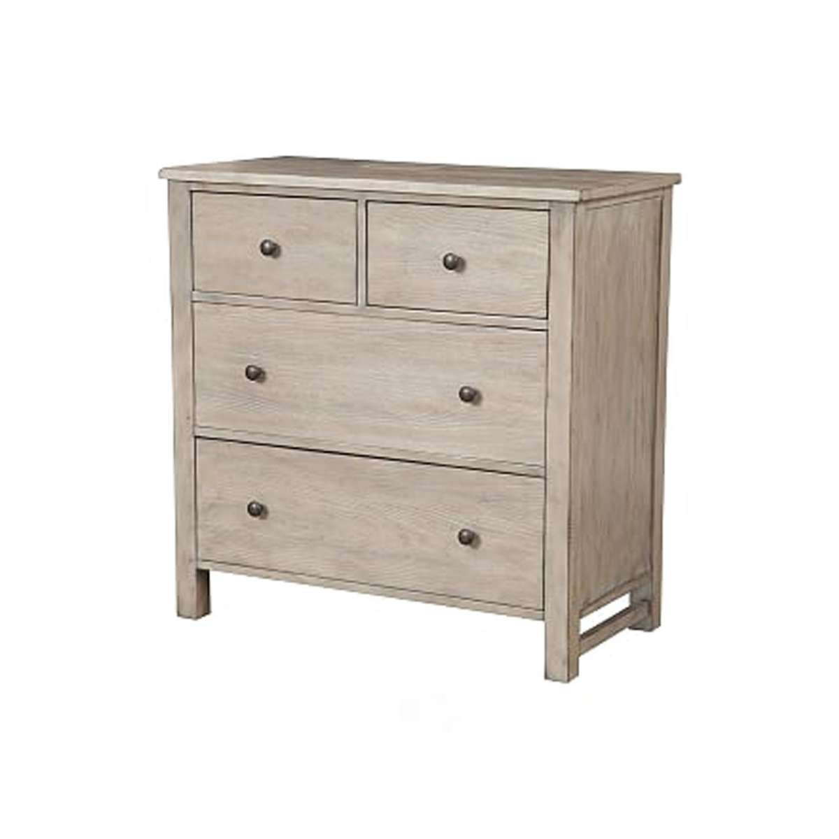 4 Drawer Transitional Style Chest With Wood Grain Details, Gray By Benzara | Drawers |  Modishstore  - 2